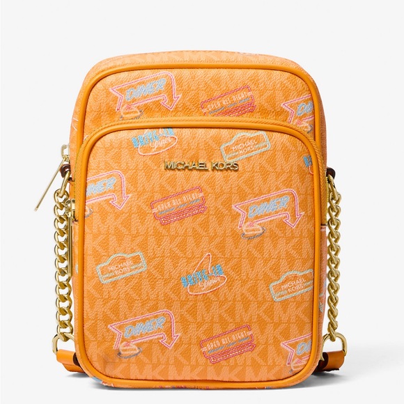 🔶🔸🔶 Michael Kors Jet Set Medium Embellished Signature Logo Crossbody Bag 🔶🔸NWT - Picture 1 of 16